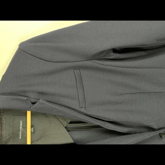 Banana Republic Navy and White Dotted Button Front Blazer SIZE 12 - Picture 7 of 7